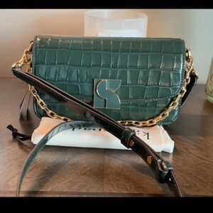 Kate spade Elegant Green Crocodile-Embossed crossbody